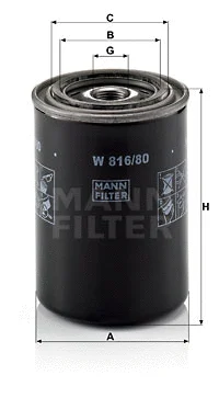 Alyvos filtras MANN-FILTER W 816/80