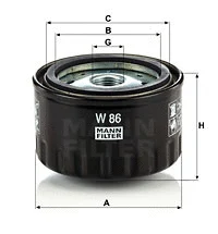Alyvos filtras MANN-FILTER W 86