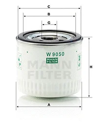 Alyvos filtras MANN-FILTER W 9050