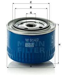 Alyvos filtras MANN-FILTER W 914/2