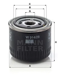 Alyvos filtras MANN-FILTER W 914/28