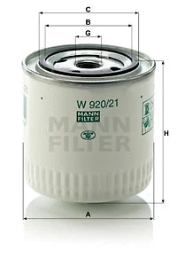 Alyvos filtras MANN-FILTER W 920/21