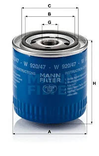 Alyvos filtras MANN-FILTER W 920/47