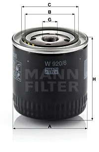 Alyvos filtras MANN-FILTER W 920/6