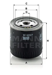 Alyvos filtras MANN-FILTER W 920/7