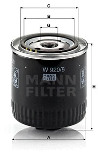 Alyvos filtras MANN-FILTER W 920/8