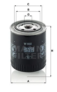 Alyvos filtras MANN-FILTER W 930
