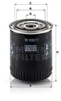 Alyvos filtras MANN-FILTER W 930/11