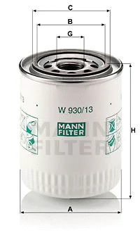 Alyvos filtras MANN-FILTER W 930/13