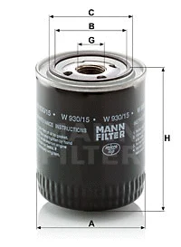 Alyvos filtras MANN-FILTER W 930/15