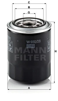 Alyvos filtras MANN-FILTER W 930/26
