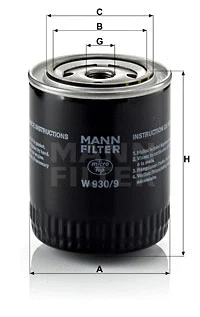 Alyvos filtras MANN-FILTER W 930/9