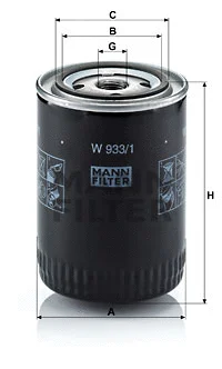 Alyvos filtras MANN-FILTER W 933/1