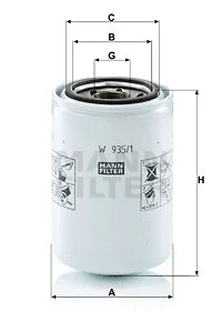 Hidraulinės sistemos filtras MANN-FILTER W 935/1