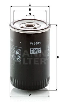 Alyvos filtras MANN-FILTER W 936/5