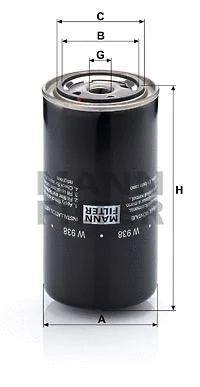 Alyvos filtras MANN-FILTER W 938