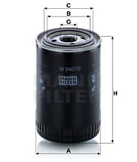 Alyvos filtras MANN-FILTER W 940/10