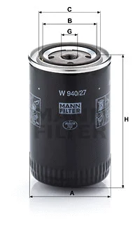 Alyvos filtras MANN-FILTER W 940/27