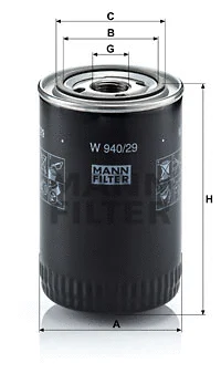 Alyvos filtras MANN-FILTER W 940/29