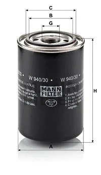 Alyvos filtras MANN-FILTER W 940/30