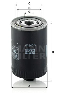 Alyvos filtras MANN-FILTER W 940/5