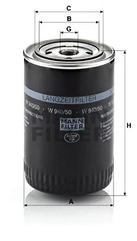 Alyvos filtras MANN-FILTER W 940/50
