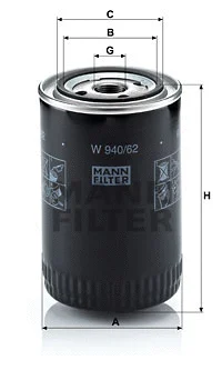 Alyvos filtras MANN-FILTER W 940/62