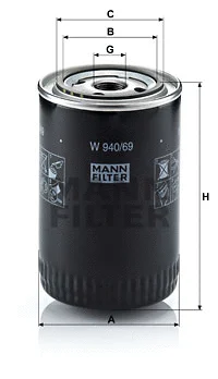 Alyvos filtras MANN-FILTER W 940/69