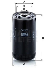 Alyvos filtras MANN-FILTER W 950/17