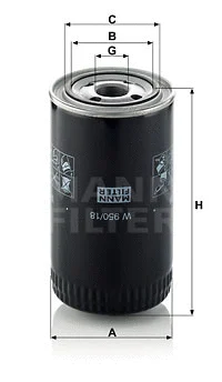 Alyvos filtras MANN-FILTER W 950/18