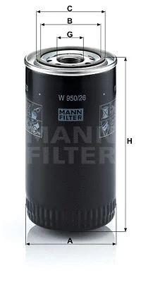 Alyvos filtras MANN-FILTER W 950/26