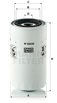 Alyvos filtras MANN-FILTER W 950/36