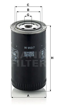 Alyvos filtras MANN-FILTER W 950/7