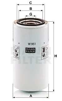 Alyvos filtras MANN-FILTER W 951