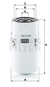 Hidraulinės sistemos filtras MANN-FILTER WD 10 020
