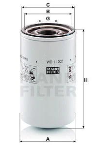 Hidraulinės sistemos filtras MANN-FILTER WD 11 002