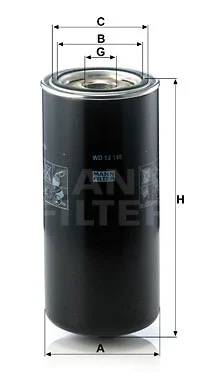 Alyvos filtras MANN-FILTER WD 13 145