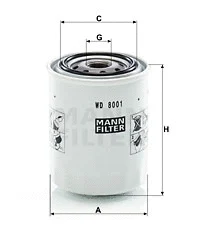 Hidraulinės sistemos filtras MANN-FILTER WD 8001