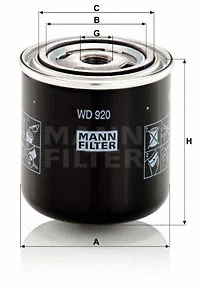 Hidraulinės sistemos filtras MANN-FILTER WD 920