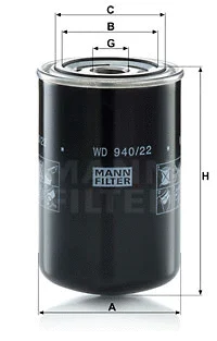 Hidraulinės sistemos filtras MANN-FILTER WD 940/22