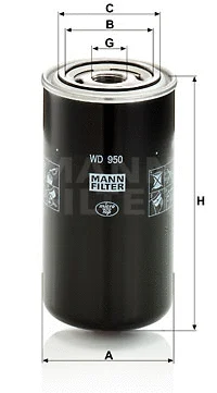Hidraulinės sistemos filtras MANN-FILTER WD 950