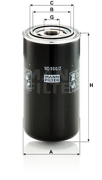 Automatinės transmisijos hidraulinis filtras MANN-FILTER WD 950/2