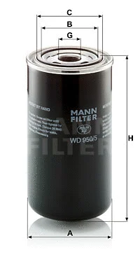 Hidraulinės sistemos filtras MANN-FILTER WD 950/5