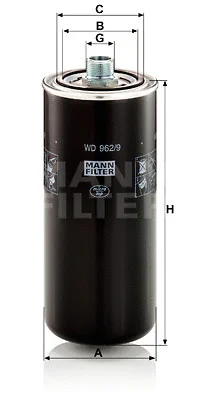 Alyvos filtras MANN-FILTER WD 962/9