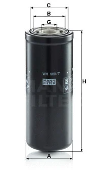 Hidraulinės sistemos filtras MANN-FILTER WH 980/7