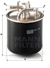 Kuro filtras MANN-FILTER WK 1136