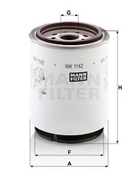 Kuro filtras MANN-FILTER WK 1142 x