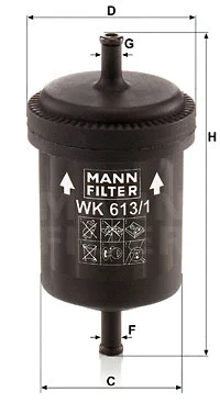 Kuro filtras MANN-FILTER WK 613/1