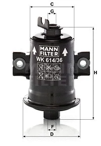 Kuro filtras MANN-FILTER WK 614/36 x