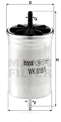 Kuro filtras MANN-FILTER WK 618/1